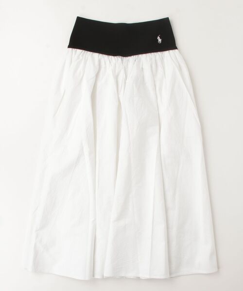 POLO RALPH LAUREN（ポロ ラルフ ローレン）の「コントラストウエストバンド Aライン スカート（スカート・レディース・ホワイト・XXS/L/M/S/XS）」の6枚目の写真