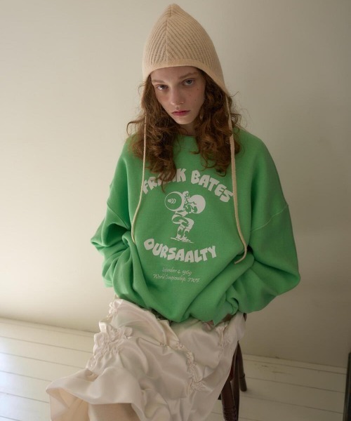 oursaalty(アウアソルティ)の「FRANK WORK SWEATSHIRT(スウェット・レディース・ライトグリーン・FREE)」の6枚目の写真