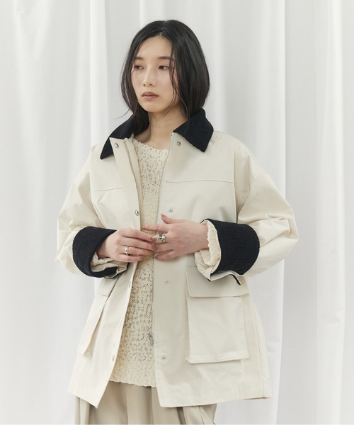 CIEL'AIR(シエルエアー)の「TWILL COVERALL(ツイルカバーオール)(カバーオール・レディース・アイボリー/ブラック・FREE)」の16枚目の写真