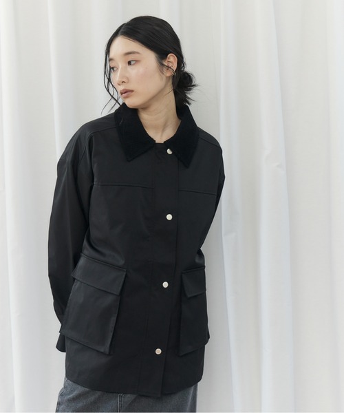 CIEL'AIR(シエルエアー)の「TWILL COVERALL(ツイルカバーオール)(カバーオール・レディース・アイボリー/ブラック・FREE)」の4枚目の写真