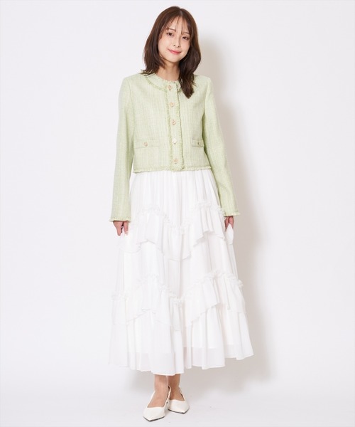 AND COUTURE（アンドクチュール）の「ティアードチュールスカート（スカート・レディース・オフホワイト/ブラック・MEDIUM/SMALL）」の3枚目の写真