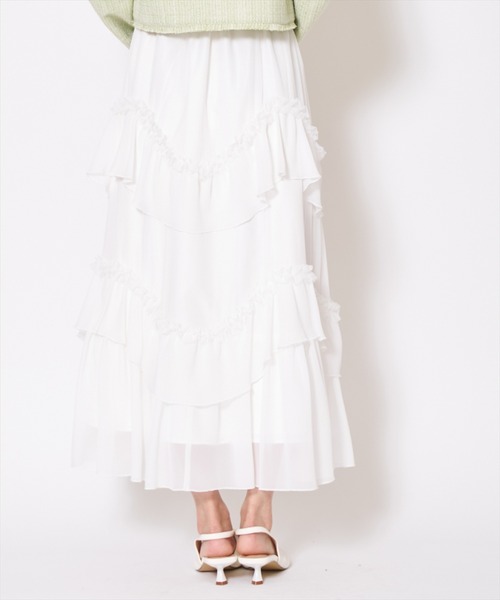 AND COUTURE（アンドクチュール）の「ティアードチュールスカート（スカート・レディース・オフホワイト/ブラック・MEDIUM/SMALL）」の7枚目の写真