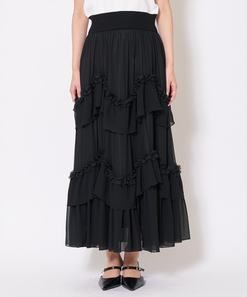 AND COUTURE（アンドクチュール）の「ティアードチュールスカート（スカート・レディース・オフホワイト/ブラック・MEDIUM/SMALL）」の15枚目の写真