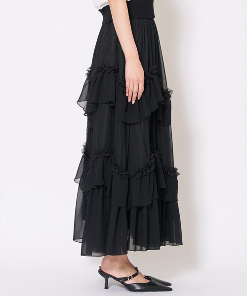 AND COUTURE（アンドクチュール）の「ティアードチュールスカート（スカート・レディース・オフホワイト/ブラック・MEDIUM/SMALL）」の16枚目の写真