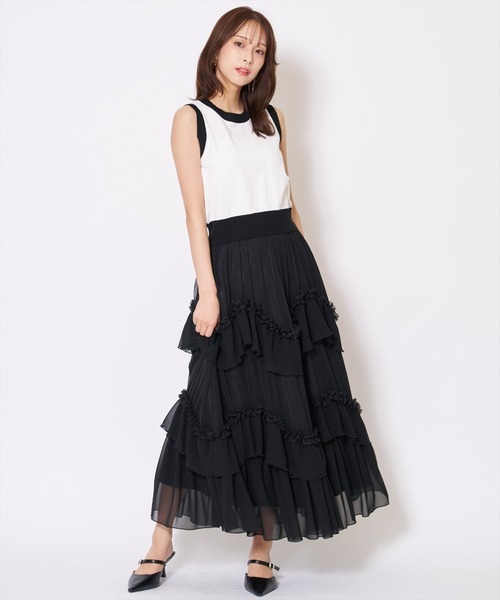 AND COUTURE（アンドクチュール）の「ティアードチュールスカート（スカート・レディース・オフホワイト/ブラック・MEDIUM/SMALL）」の22枚目の写真