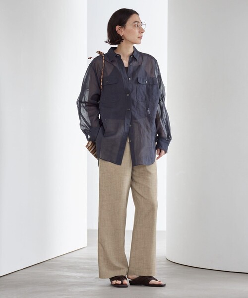 BEAUTY&YOUTH UNITED ARROWS(ビューティーアンドユースユナイテッドアローズ)の「リネンライク ライトイージーパンツ ウォッシャブル 防シワ(その他パンツ・レディース・ライトブルー/ブラック/ベージュ/ライトグレー/ダークブラウン/その他3・XS/S/M/L)」の9枚目の写真