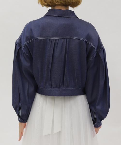 axes femme POETIQUE（アクシーズファムポエティック）の「リボン付きデニムジャケット（その他アウター・レディース・ブラック/インディゴブルー・MEDIUM）」の17枚目の写真