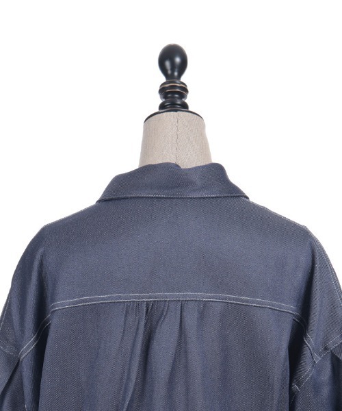 axes femme POETIQUE（アクシーズファムポエティック）の「リボン付きデニムジャケット（その他アウター・レディース・ブラック/インディゴブルー・MEDIUM）」の4枚目の写真