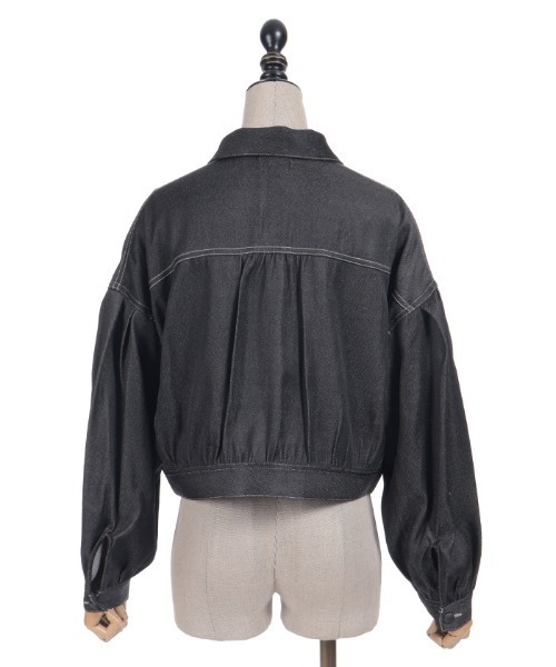 axes femme POETIQUE（アクシーズファムポエティック）の「リボン付きデニムジャケット（その他アウター・レディース・ブラック/インディゴブルー・MEDIUM）」の8枚目の写真