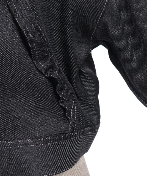 axes femme POETIQUE（アクシーズファムポエティック）の「リボン付きデニムジャケット（その他アウター・レディース・ブラック/インディゴブルー・MEDIUM）」の10枚目の写真