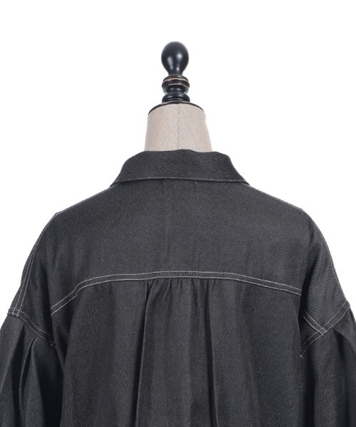 axes femme POETIQUE（アクシーズファムポエティック）の「リボン付きデニムジャケット（その他アウター・レディース・ブラック/インディゴブルー・MEDIUM）」の11枚目の写真