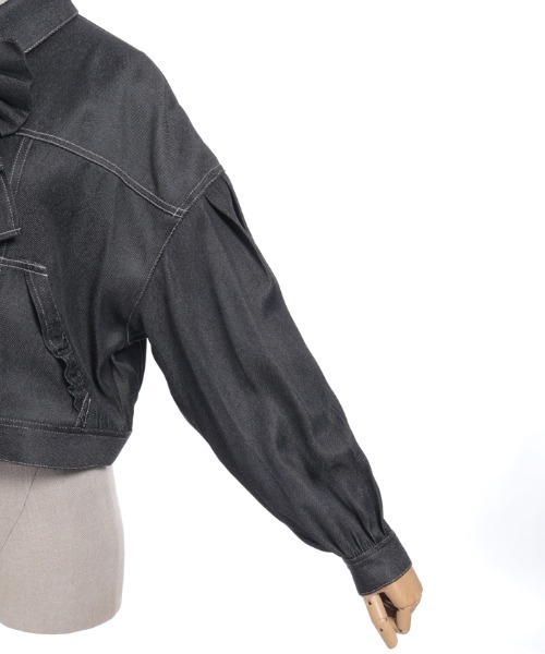 axes femme POETIQUE（アクシーズファムポエティック）の「リボン付きデニムジャケット（その他アウター・レディース・ブラック/インディゴブルー・MEDIUM）」の13枚目の写真