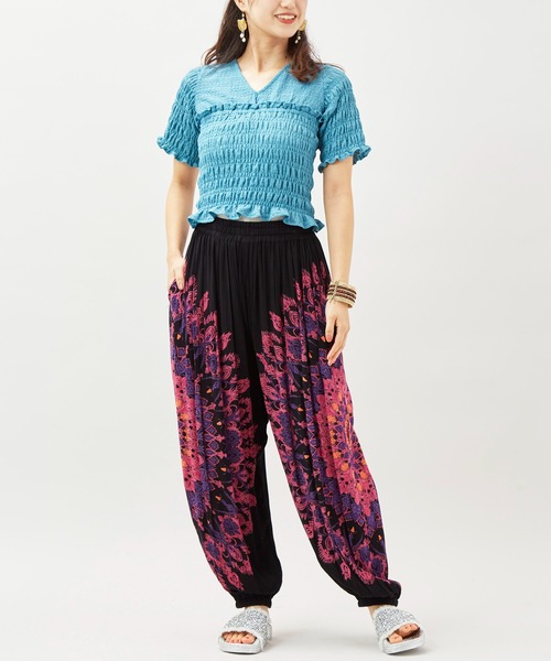 チャイハネ（チャイハネ）の「【チャイハネ】レレリア アラジンパンツ（その他パンツ・レディース・ブルー/ブラック/ホワイト・FREE）」の8枚目の写真