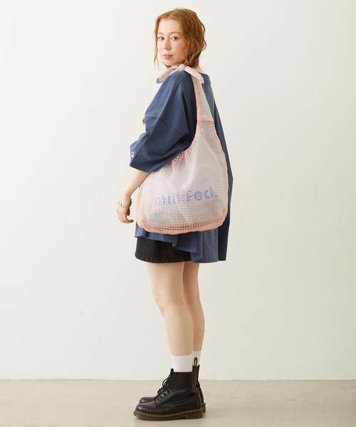 MILKFED.(ミルクフェド)の「SHEER PLAID TOTE(トートバッグ・レディース・ブラック/ライトピンク/ライトブルー・ONE SIZE)」の10枚目の写真