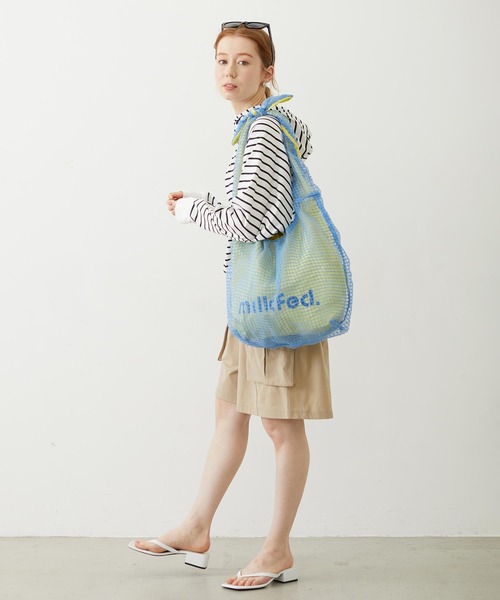 MILKFED.(ミルクフェド)の「SHEER PLAID TOTE(トートバッグ・レディース・ブラック/ライトピンク/ライトブルー・ONE SIZE)」の17枚目の写真
