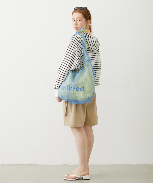 MILKFED.(ミルクフェド)の「SHEER PLAID TOTE(トートバッグ・レディース・ブラック/ライトピンク/ライトブルー・ONE SIZE)」の18枚目の写真