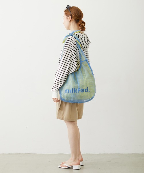 MILKFED.(ミルクフェド)の「SHEER PLAID TOTE(トートバッグ・レディース・ブラック/ライトピンク/ライトブルー・ONE SIZE)」の19枚目の写真