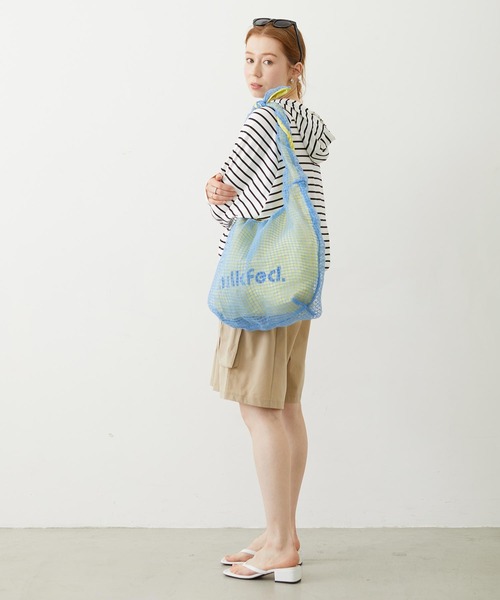 MILKFED.(ミルクフェド)の「SHEER PLAID TOTE(トートバッグ・レディース・ブラック/ライトピンク/ライトブルー・ONE SIZE)」の20枚目の写真