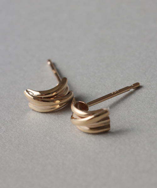 WEB限定》クロスラインピアス K10（両耳）（ピアス（両耳用））｜Lilas