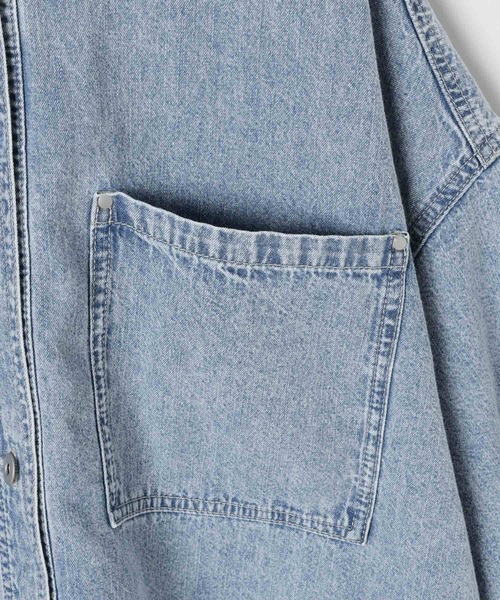 LEPSIM(レプシィム)の「デニムBIGショートシャツ/SS 639529(シャツ/ブラウス・レディース・パープル/ベージュ/ライム/ブルー/ライトブルー/グリーン系その他・FREE)」の18枚目の写真