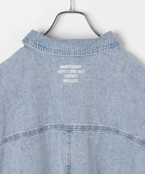 LEPSIM(レプシィム)の「デニムBIGショートシャツ/SS 639529(シャツ/ブラウス・レディース・パープル/ベージュ/ライム/ブルー/ライトブルー/グリーン系その他・FREE)」の19枚目の写真