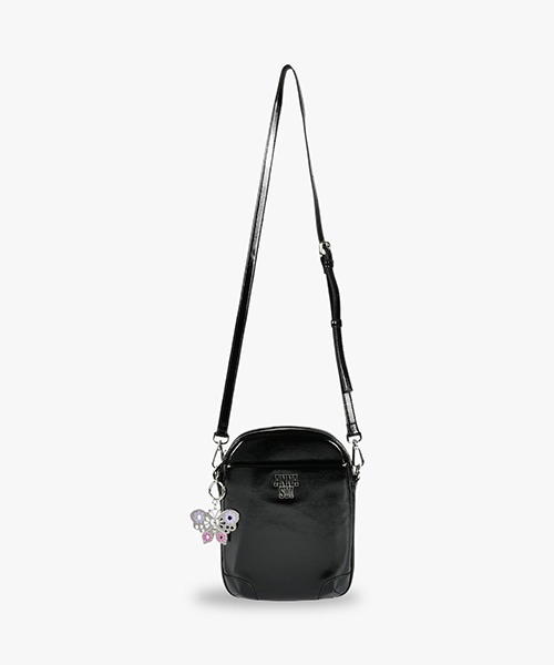 良品 ANNA SUI ショルダーバッグ 斜めがけ可 スタッズ オールレザー 黒 ルーチェ ショルダーバッグ（ショルダーバッグ）｜ANNA SUI（アナスイ