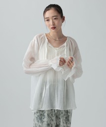 LEPSIM | シアーギャザー長袖ブラウス　639516(シャツ/ブラウス)