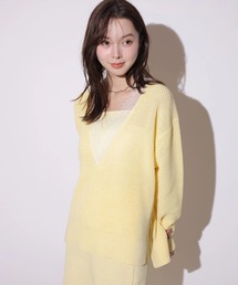 今期新品♡アプワイザーリッシェVニット Apuweiser-riche（アプワイザーリッシェ）の「レイヤードビジュ