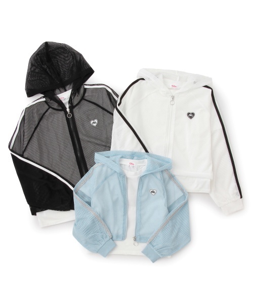 PINK-latte（ピンクラテ）の「【セットアイテム】メッシュパーカー＋半袖Tシャツ（パーカー・キッズ・ブラック/サックスブルー/オフホワイト・130cm/120cm/150cm/160cm/140cm）」の14枚目の写真