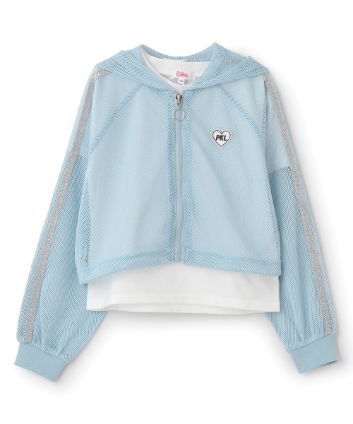 PINK-latte（ピンクラテ）の「【セットアイテム】メッシュパーカー＋半袖Tシャツ（パーカー・キッズ・ブラック/サックスブルー/オフホワイト・130cm/120cm/150cm/160cm/140cm）」の16枚目の写真