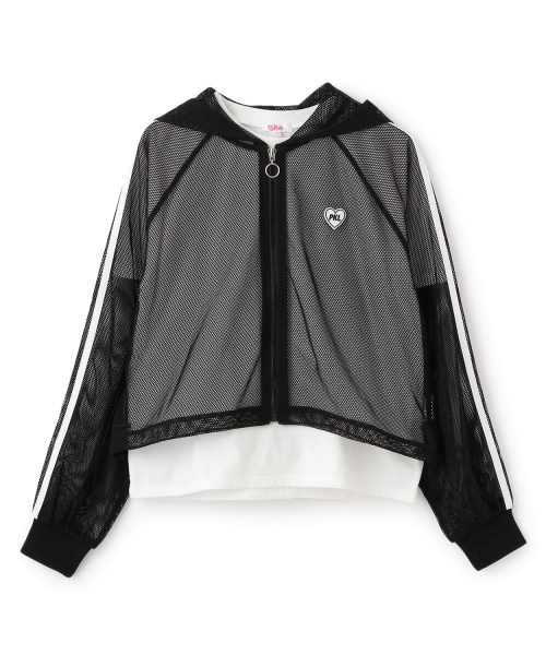 PINK-latte（ピンクラテ）の「【セットアイテム】メッシュパーカー＋半袖Tシャツ（パーカー・キッズ・ブラック/サックスブルー/オフホワイト・130cm/120cm/150cm/160cm/140cm）」の17枚目の写真