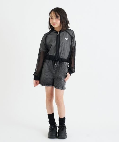 PINK-latte（ピンクラテ）の「【セットアイテム】メッシュパーカー＋半袖Tシャツ（パーカー・キッズ・ブラック/サックスブルー/オフホワイト・130cm/120cm/150cm/160cm/140cm）」の19枚目の写真