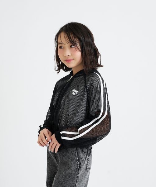 PINK-latte（ピンクラテ）の「【セットアイテム】メッシュパーカー＋半袖Tシャツ（パーカー・キッズ・ブラック/サックスブルー/オフホワイト・130cm/120cm/150cm/160cm/140cm）」の20枚目の写真