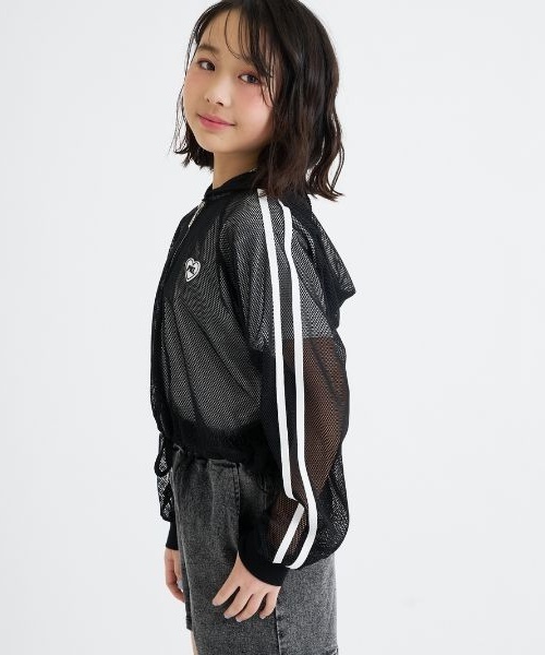 PINK-latte（ピンクラテ）の「【セットアイテム】メッシュパーカー＋半袖Tシャツ（パーカー・キッズ・ブラック/サックスブルー/オフホワイト・130cm/120cm/150cm/160cm/140cm）」の21枚目の写真