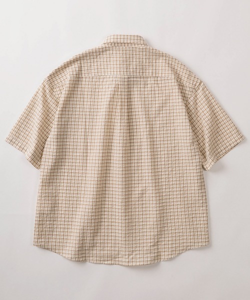 make a ray!（メイク ア レイ！）の「【70】ミニチェック ミドル丈/半袖シャツ/レディス/メンズ（シャツ/ブラウス・メンズ・ブラウン/ブラック/ベージュ/ブルー・XL/L/M）」の5枚目の写真