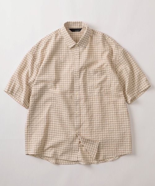 make a ray!（メイク ア レイ！）の「【70】ミニチェック ミドル丈/半袖シャツ/レディス/メンズ（シャツ/ブラウス・メンズ・ブラウン/ブラック/ベージュ/ブルー・XL/L/M）」の14枚目の写真
