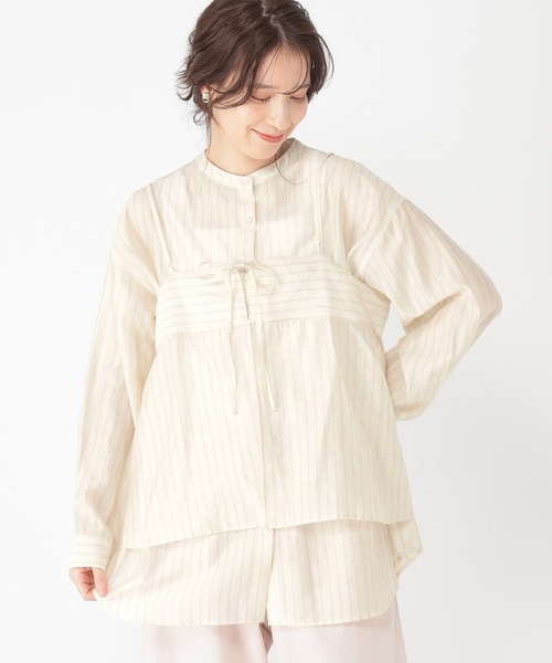 studio CLIP(スタディオクリップ)の「マルチWAYキャミソールセットシャツ(シャツ/ブラウス・レディース・ネイビー/ライトベージュ/オフホワイト・FREE)」の13枚目の写真