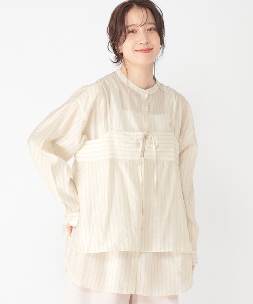 studio CLIP(スタディオクリップ)の「マルチWAYキャミソールセットシャツ(シャツ/ブラウス・レディース・ネイビー/ライトベージュ/オフホワイト・FREE)」の15枚目の写真