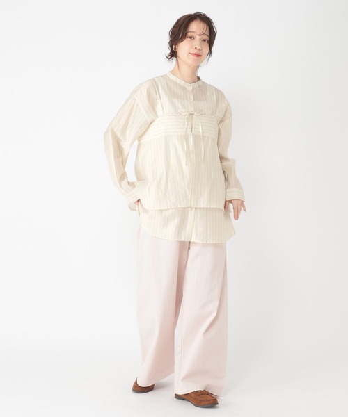 studio CLIP(スタディオクリップ)の「マルチWAYキャミソールセットシャツ(シャツ/ブラウス・レディース・ネイビー/ライトベージュ/オフホワイト・FREE)」の17枚目の写真