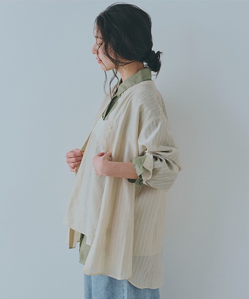 studio CLIP(スタディオクリップ)の「マルチWAYキャミソールセットシャツ(シャツ/ブラウス・レディース・ネイビー/ライトベージュ/オフホワイト・FREE)」の18枚目の写真