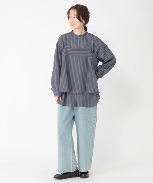 studio CLIP(スタディオクリップ)の「マルチWAYキャミソールセットシャツ(シャツ/ブラウス・レディース・ネイビー/ライトベージュ/オフホワイト・FREE)」の4枚目の写真