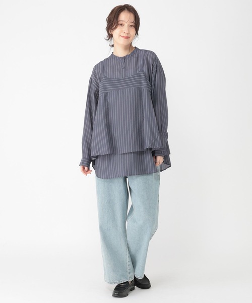 studio CLIP(スタディオクリップ)の「マルチWAYキャミソールセットシャツ(シャツ/ブラウス・レディース・ネイビー/ライトベージュ/オフホワイト・FREE)」の6枚目の写真