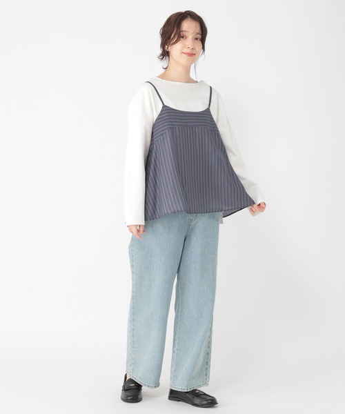 studio CLIP(スタディオクリップ)の「マルチWAYキャミソールセットシャツ(シャツ/ブラウス・レディース・ネイビー/ライトベージュ/オフホワイト・FREE)」の7枚目の写真