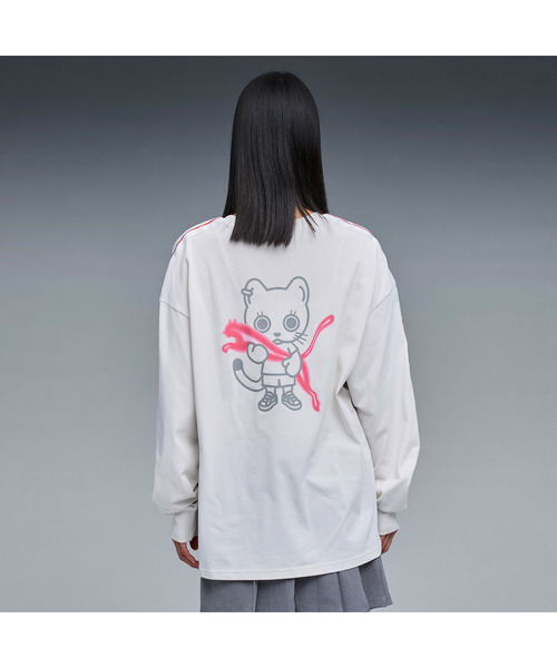 PUMA(プーマ)の「PUMA プーマ ユニセックス NEKO-san FP MX 長袖 Tシャツ(Tシャツ/カットソー・メンズ・グレー系その他/ブラック・X-LARGE/SMALL/XX-LARGE/MEDIUM/LARGE)」の5枚目の写真