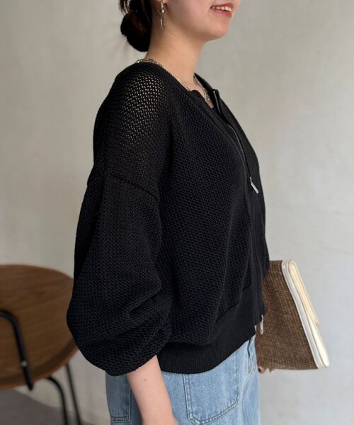 Chez toi（シェトワ）の「メッシュジップブルゾン（ブルゾン・レディース・ホワイト/ブラウン/ブラック・FREE）」の15枚目の写真