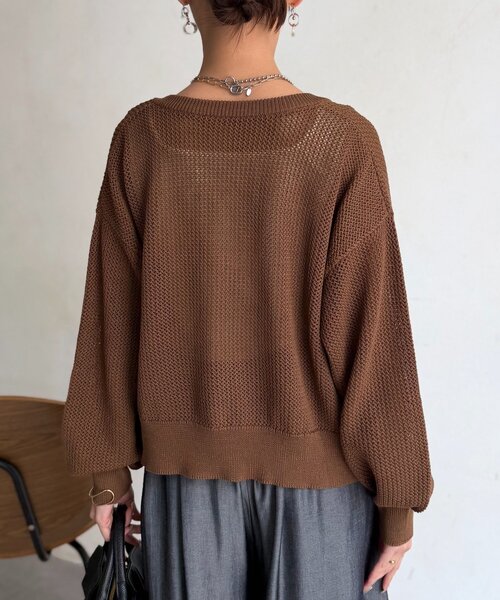 Chez toi(シェトワ)の「【体型カバーも叶う】メッシュジップブルゾン(カーディガン/ボレロ・レディース・ホワイト/ブラウン/ブラック・FREE)」の13枚目の写真