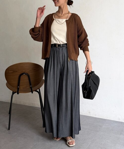 Chez toi(シェトワ)の「【体型カバーも叶う】メッシュジップブルゾン(カーディガン/ボレロ・レディース・ホワイト/ブラウン/ブラック・FREE)」の12枚目の写真