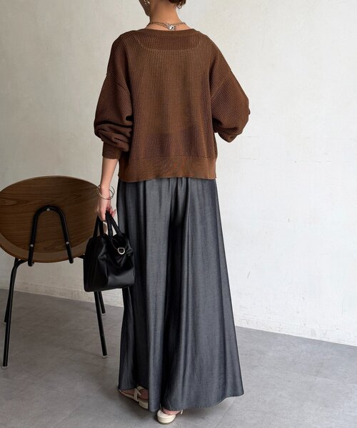 Chez toi(シェトワ)の「【体型カバーも叶う】メッシュジップブルゾン(カーディガン/ボレロ・レディース・ホワイト/ブラウン/ブラック・FREE)」の10枚目の写真