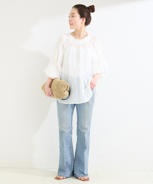 Wrangler（ラングラー）の「【WEB＋一部店舗限定】Wrangler / ラングラー FLARE JEAN MidUSEDWash（デニムパンツ・レディース・ブルー・SMALL/MEDIUM）」の2枚目の写真