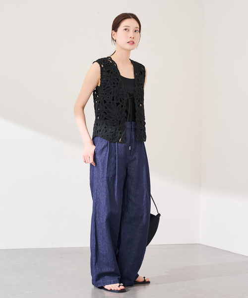 ≪追加≫コットンレースエンブロイダリーVEST（その他アウター